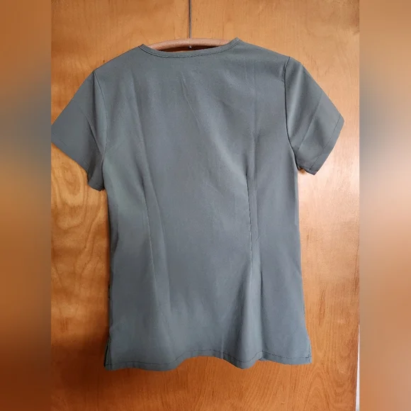 Easy Stretch Scrub Set | Olive Leaf With Burgundy Accent - Picture 5 of 7